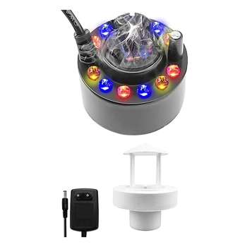 12 LED Miglas Mašīna Ultraskaņas Miglotājs Ūdens Miglu Fogger Melnā krāsā Ar Noņemamu Splash Guard ES Plug