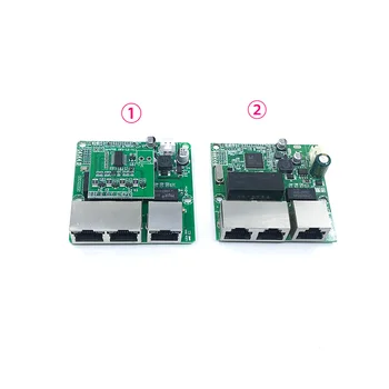 3-port Gigabit POEswitch modulis tiek plaši izmantota LED līnija 3 port 10/100/1000m, sazinieties POEport mini switch module PCBA