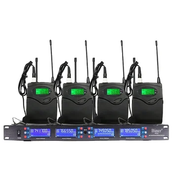 Biner DR2800 Profesionālās Portatīvo UHF Bezvadu Lavalier 4 Kanālu Mikrofons Mācību Bezvadu Skaļruņi