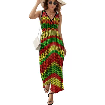 Rasta Rastafarian Svītras Mākslas Kleita Beach Maxi Kleita Korejas Modes Boho Beach Garas Kleitas Ar Augstu Vidukli, Dizains, Liela Izmēra Vestido