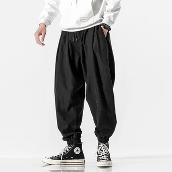 Vīriešu Melnas Bikses Hip Hop Streetwear Modes Jogger Harēma Bikses Cilvēks Ikdienas īsās Treniņbikses Vīriešu Bikses Big Lielgabarīta Y2k Izmērs M-5XL