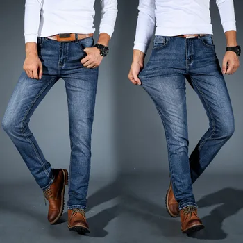 Vīriešu Super-Stiept Džinsi, Rudens un Ziema: Moderns, Slim, Taisni un Ērti Traf Homme Baggy Džinsi Skinny Jeans